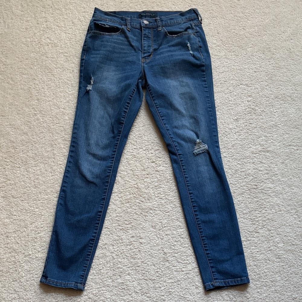 Aeropostale High Waisted Distressed Jeggings